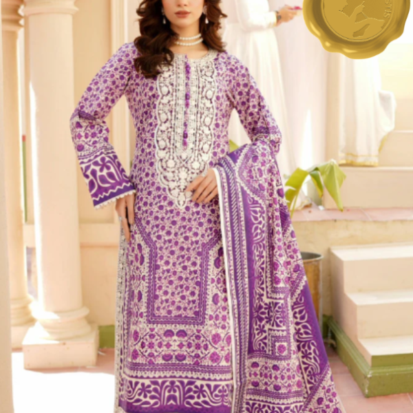 “Mehrunisa” – Embroidered Khaddar 3-Piece Stitched Suit