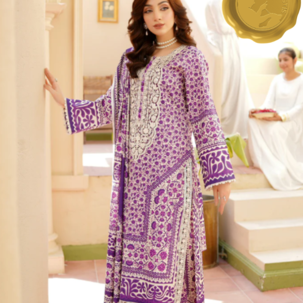 “Mehrunisa” – Embroidered Khaddar 3-Piece Stitched Suit
