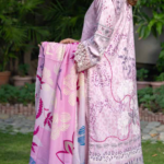 Stitched Pink Dhanak Suit with Multicolor Floral Dupatta