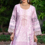 Stitched Pink Dhanak Suit with Multicolor Floral Dupatta