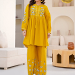 Golden Olive Bloom – Embroidered Lawn 2PC Eid Edition