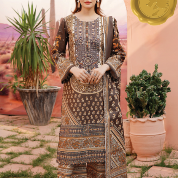 Desert Bloom – Embroidered Khaddar 3-Piece Suit