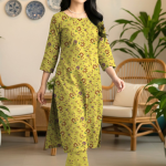 Lime Bloom – 2-Piece Marina Wool Suit (Unstitched)