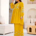 Golden Olive Bloom – Embroidered Lawn 2PC Eid Edition