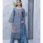 Eid al-Fitr Lawn Embroidered 3-Piece – Sky Blue