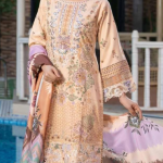 Stitched Peach Dhanak Suit with Printed Dupatta & Embroidery