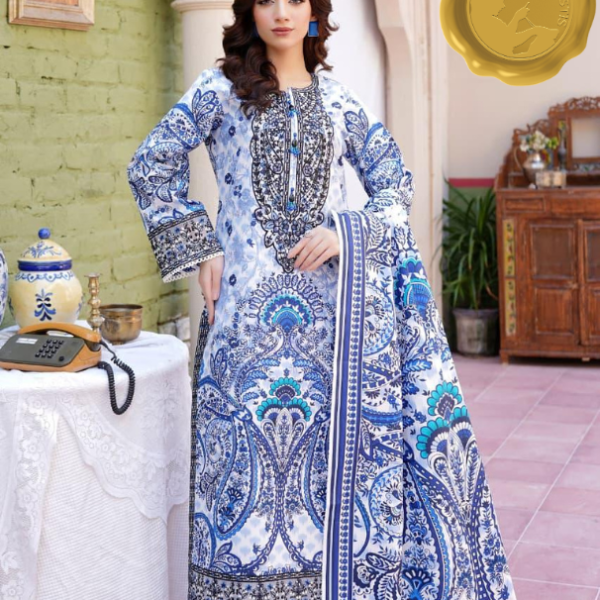 “Noor-e-Khaddar” – Embroidered 3-Piece Stitched Suit