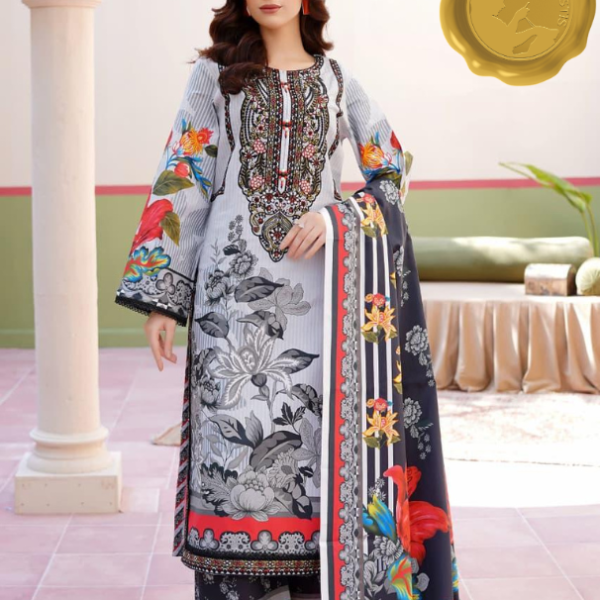 “Zaria” – Embroidered Khaddar 3-Piece Stitched Suit