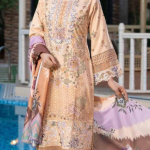 Stitched Peach Dhanak Suit with Printed Dupatta & Embroidery