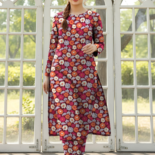 Floral Radiance – Marina Wool Printed 2-Piece (Unstitched)