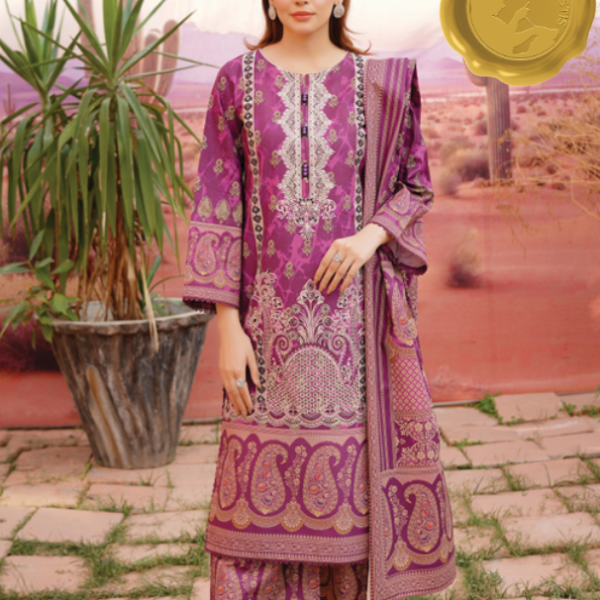 “Sahar” – Embroidered Khaddar 3-Piece Stitched Suit
