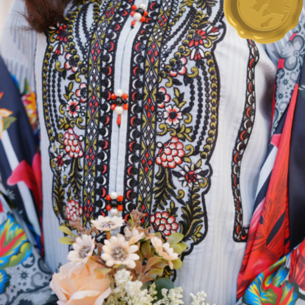 “Zaria” – Embroidered Khaddar 3-Piece Stitched Suit