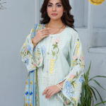 Light Pista Floral Embroidered Lawn – Eid al-Fitr Edition