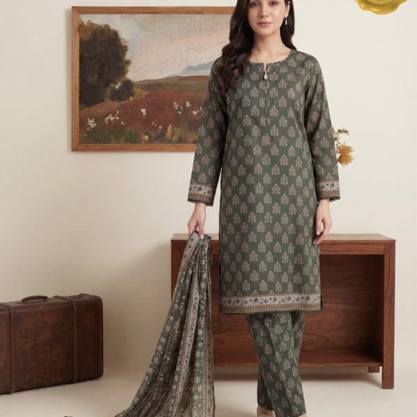 Printed Lawn 3-Piece Stitched Suit