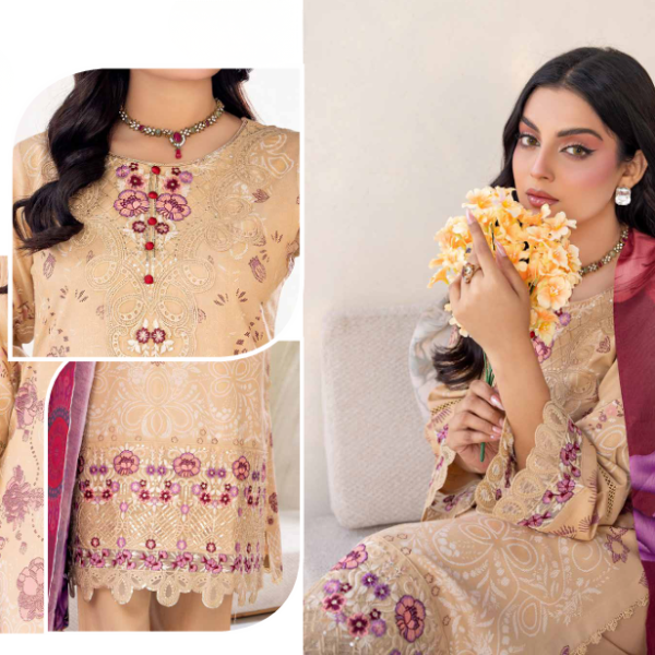 Beige Blossom – Blush Bloom Dhanak Formal